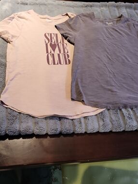 Old Navy Woman Short Sleeve Tee Duo - Light Pink & Lavender